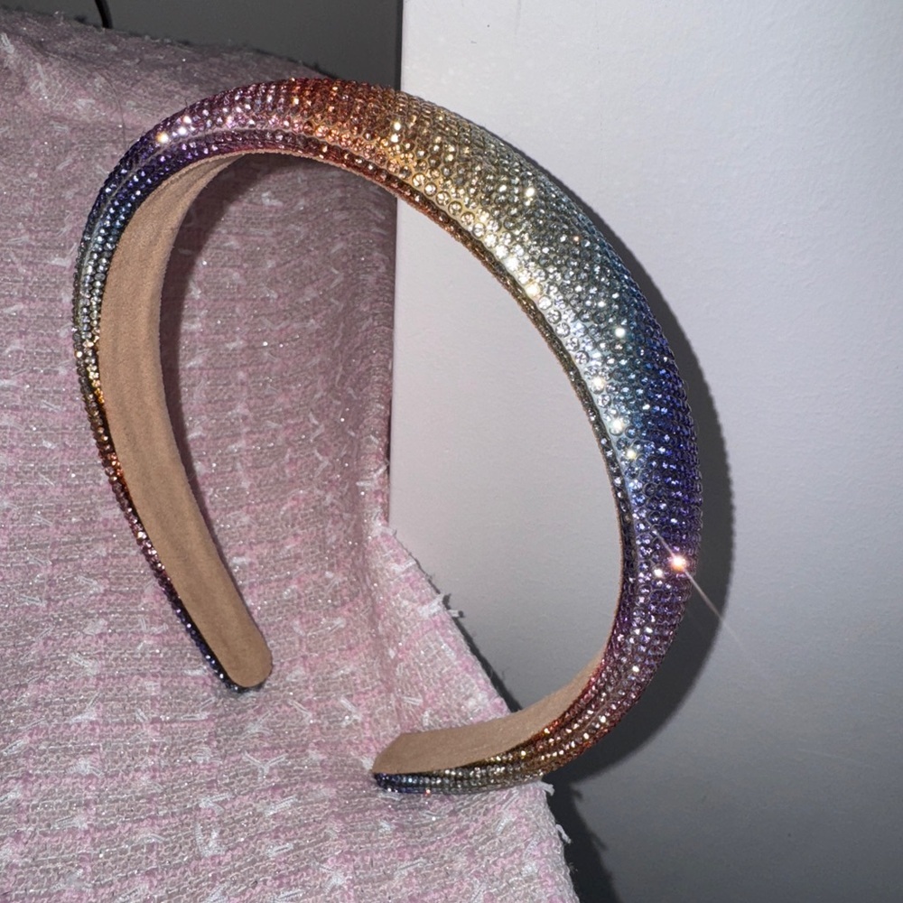 Sparkling Rainbow/Multicolor Crystal Headband - Picture 2 of 10